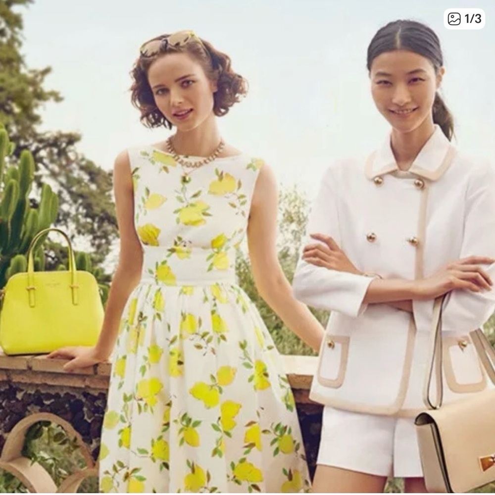 Kate Spade Lyric Lemon Print Sleeveless Dress - Picture 2 of 7